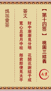 妈祖灵签 第14签:丙寅 桃园三结义